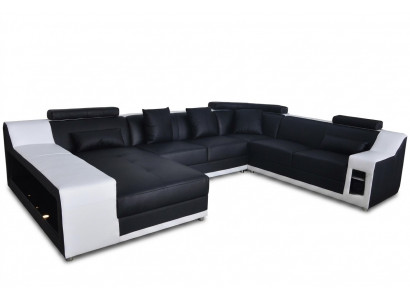 U-fërmeg Wunnzëmmer Eckcouch Sëtzgrupp Ecksofa Lieder Sofa Polster Couch +USB