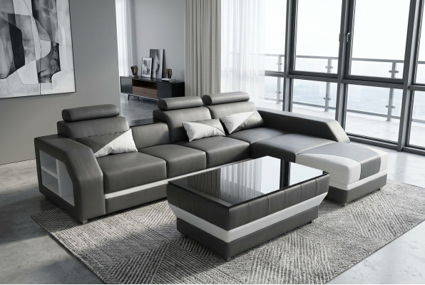 Lieder Ecksofa mat USB, Polster Couchen Sofas Wunnlanschaft Luxus Garnitur Eck