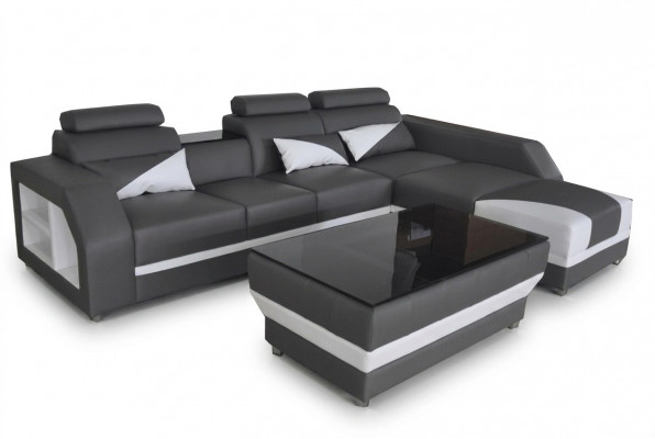 Lieder Ecksofa mat USB, Polster Couchen Sofas Wunnlanschaft Luxus Garnitur Eck