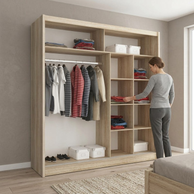 Multi-Funktioun Regal Schaf Dekor Regal Späicheren Kleederschaf 200cm