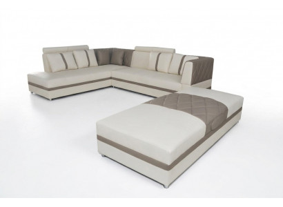 Ecksofa mat USB Wunnlandschaft Lieder Ecke Canapé Polster Sëtz Garnitur A1128