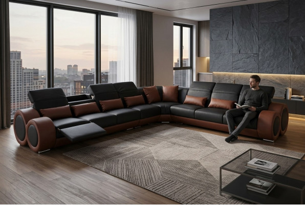 Design Eck Couch mat USB Polstersofa Lieder Sëtz Garnitur Modern Sofas Sëtz Nei