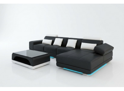Lieder-Sofa Couch Wohnlandschaft Ecksofa Eck Garnitur Design Moderne Sofa mat USB