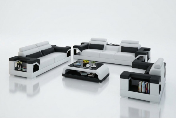 Liederdivan Canapé Wunnlanschaft 3+2+1 Sëtz Garnitur Design Modern Sofa mat USB