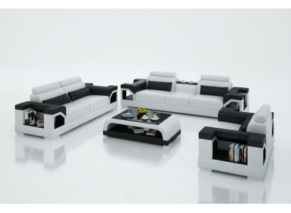 Liederdivan Canapé Wunnlanschaft 3+2+1 Sëtz Garnitur Design Modern Sofa mat USB