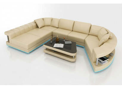 Liederzofa Couch Wunnlandschaft Eckzofa Eck Garnitur Design Modern Zofa + USB !