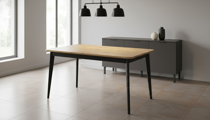 Modernt Holzdësch Iessdësch Dësch Holz Dëscher Iess Zëmmer Auszéibar