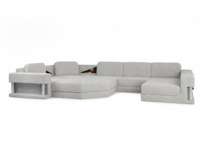 Modern Eckcanapé USB LED Couch Polster Lieder Design Sofa Garnitur Wunnlandschaft