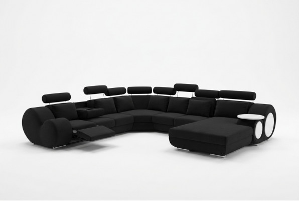 Sofa Designer Wunnlandschaft U-Form Canapé Ecksofa mat USB Polster Garnitur Sofas