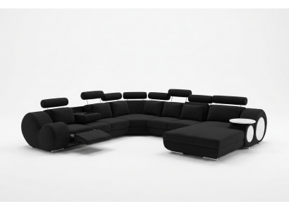 Sofa Designer Wunnlandschaft U-Form Canapé Ecksofa mat USB Polster Garnitur Sofas