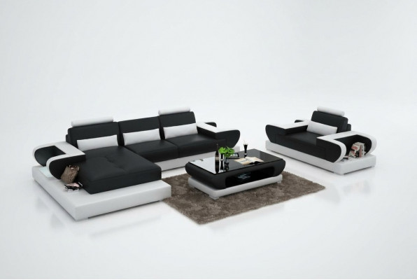 Design XXL Grousst Sofa mat USB, Ecksofa Ledersofa Couch Polstereck Wunnlandschaft