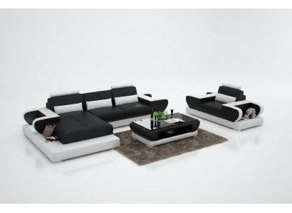 Design XXL Grousst Sofa mat USB, Ecksofa Ledersofa Couch Polstereck Wunnlandschaft