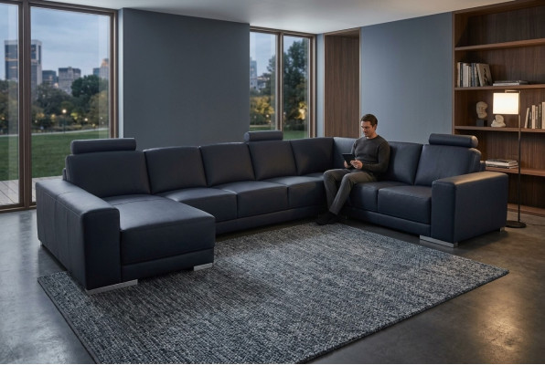 Eck Canapé Polster Eck Canapéë Wunnzëmmer Landschaft Designer Couche Stoff + USB