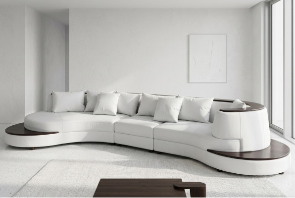 Luxus Eck-Lieder-Garnitur XXL grousst Polstersofa mat USB U-Form Eck Landschaft.