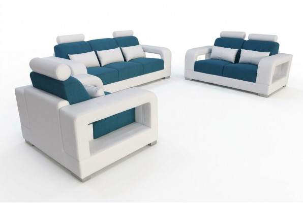Sofa Canapé Gepolstert Wunnlandschaft Sëtz Miwwelen Set Garnitur 3+2+1 Sofen mat USB