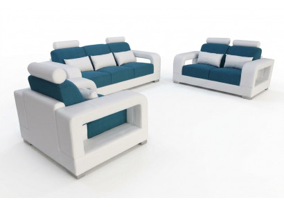 Sofa Canapé Gepolstert Wunnlandschaft Sëtz Miwwelen Set Garnitur 3+2+1 Sofen mat USB