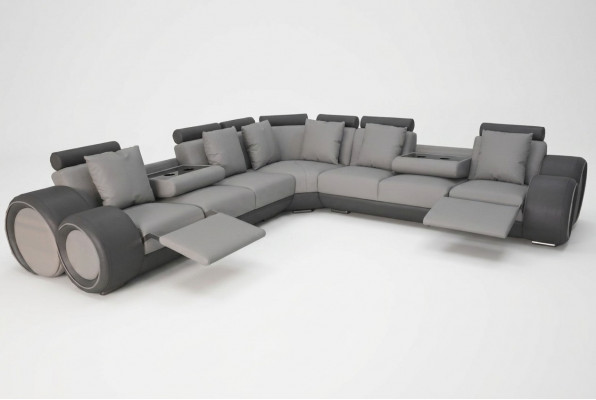 Modern XXL Lieder Canapé Ecke Liewenslandschaft Liederbänk Sofa L-Form + USB Couch Nei
