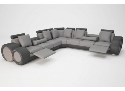 Modern XXL Lieder Canapé Ecke Liewenslandschaft Liederbänk Sofa L-Form + USB Couch Nei