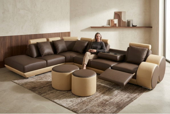 Design Lieder Polster Sëtz Lieder Polster Landschaft Zëmmer Wunn Sofa Eck mat USB.