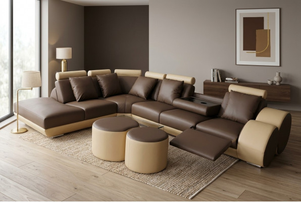 Design Lieder Polster Sëtz Lieder Polster Landschaft Zëmmer Wunn Sofa Eck mat USB.