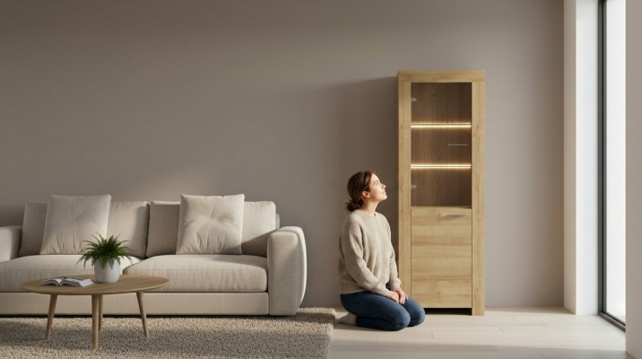 Vitrinneschaf Komod Living Glasregal Vitrinnen Regaler Holz