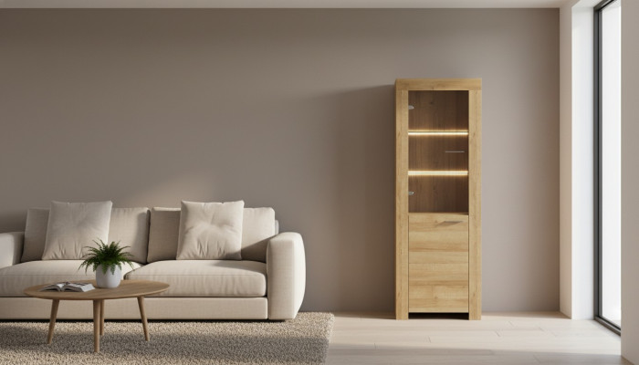 Vitrinneschaf Komod Living Glasregal Vitrinnen Regaler Holz
