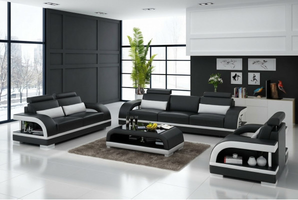 Designer Sofasët aus Lieder Sofa mat USB Set 3+2+1 Sët Sofa Canapé Nei Sëtzer