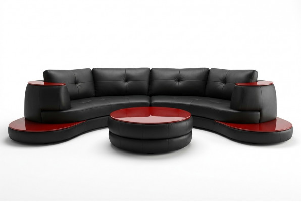 Designer ronnfërmeg USB Ecksofa Wunnlandschaft Rondsofa Ledersofa Canapé Sofa U-Form