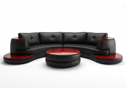 Designer ronnfërmeg USB Ecksofa Wunnlandschaft Rondsofa Ledersofa Canapé Sofa U-Form