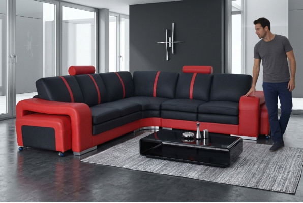 Design Eckcouch mat USB Polstersitz Landschafts Garnitur Modern Miwwelen Sofas Nei