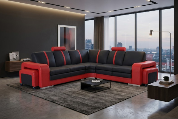Design Eckcouch mat USB Polstersitz Landschafts Garnitur Modern Miwwelen Sofas Nei