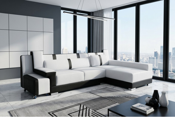 Ecksofa + USB Couch Polster Ecke Sëtz Garnitur Wohnlandschaft LED L Form A1118C