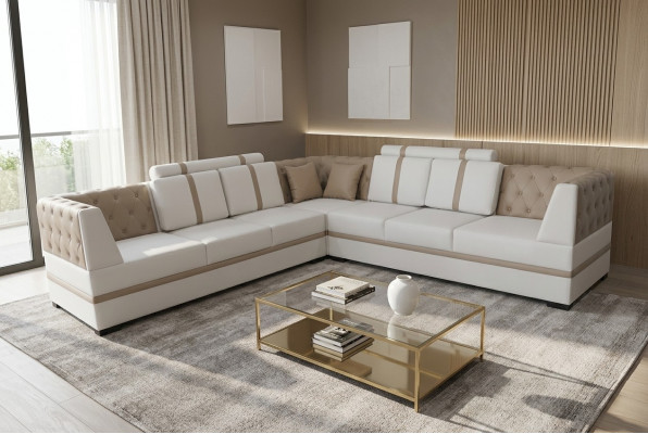Ledercouch Couch Wunnlandschaft Eck Garnitur Design Modern Sofa USB L Form A1128
