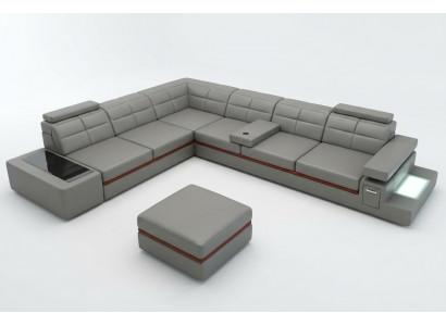 Liederkanapé Couch Wunnlandschaft Eckkanapé Eck Garnitur +USB Neit Design Modern Kanapé