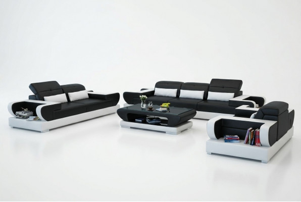 Sofa Garnitur Couch Polster Lieder Sëtz Garnitur 3+2+1 Set Modern Sofa mat USB