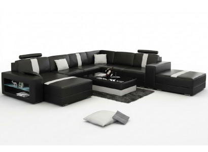 Ecksofa Polster +USB Designer Sofa Canapé Modern Sofas U-Form Lieder Eckgarnitur