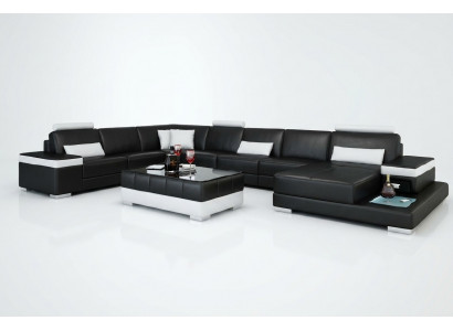 Wunnlandschaft Canapé Polster Eck Garnitur Designer Liederennsofa Grousst Sofa mat USB