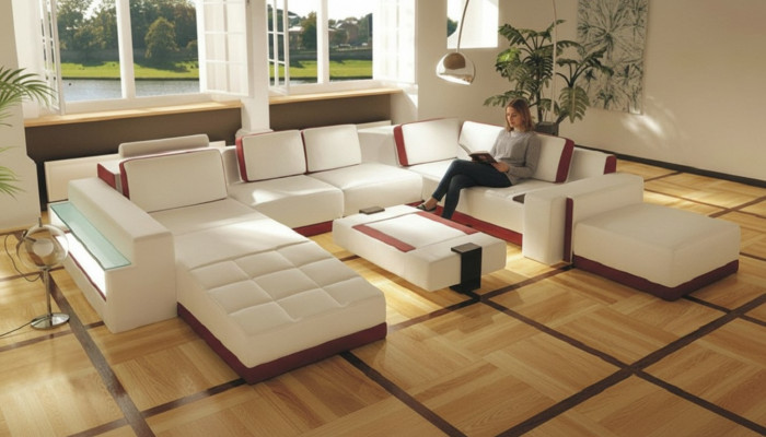 Canapé, Canapé, Eckcanapé, Valentin, U-Form, Luxus, Designer-Canapé, Liederkanapé, LED, Lieder, Modern.