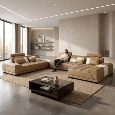 Sofa mat USB, Couch Polster Garnitur XXL Grouss Eck Sofas, Wunnlanschaft Ecksofa Neien