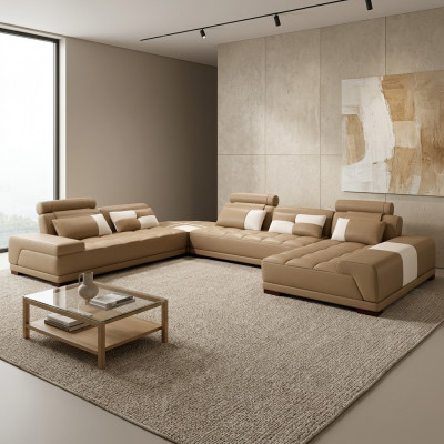 Sofa mat USB, Couch Polster Garnitur XXL Grouss Eck Sofas, Wunnlanschaft Ecksofa Neien