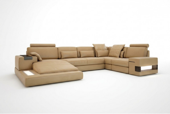 U-Form Sofa Wunnlandschaft U-Form Ecksofa Couch Garnitur Polster Ecksofa mat USB