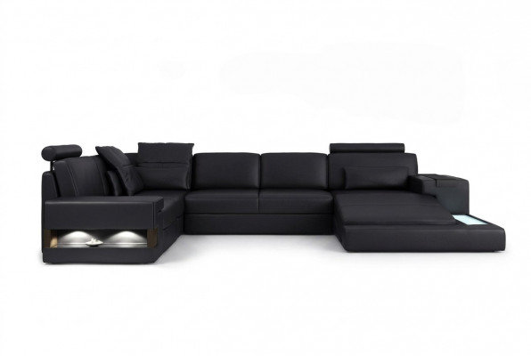 Textil Stoffsofa Sofa Canapé Polster Wunnlandschaft Design Sofas Ecksofa USB LED