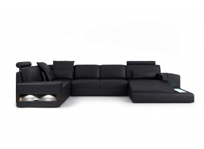 Textil Stoffsofa Sofa Canapé Polster Wunnlandschaft Design Sofas Ecksofa USB LED
