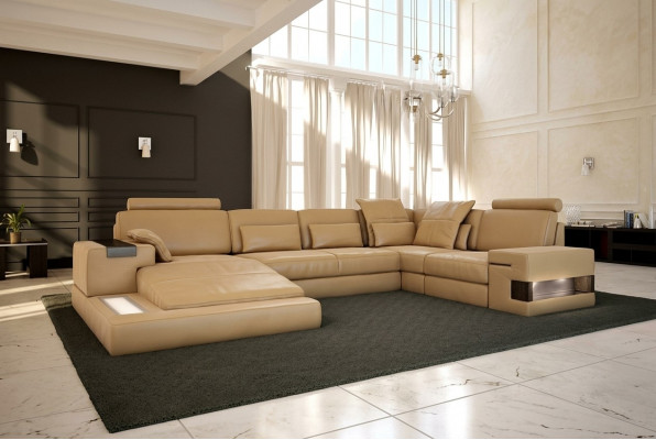 Wunnlandschaft Polster Couch Garnitur Grousst Sofa Bellini Design Lieder-Sofa mat USB