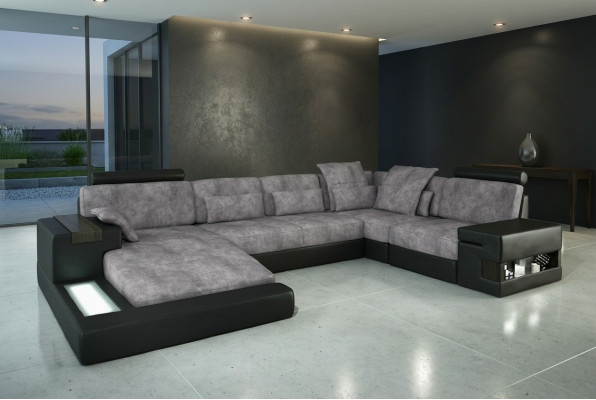 Design Lieder Sofa Couch Polster Garnitur Wunnlandschaft Sofasoen Couchen mat USB