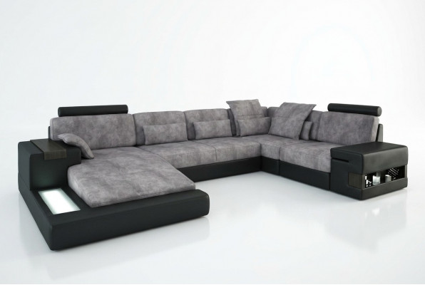Design Lieder Sofa Couch Polster Garnitur Wunnlandschaft Sofasoen Couchen mat USB