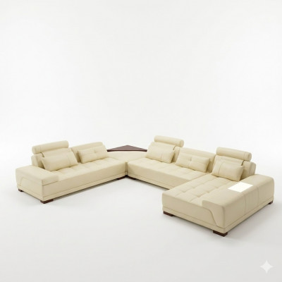 Wunnlandschaft Couch Polster Eck Garnitur Designer Ledersofa Grouss Sofa Nei + USB
