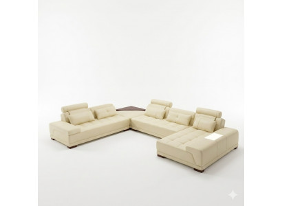 Wunnlandschaft Couch Polster Eck Garnitur Designer Ledersofa Grouss Sofa Nei + USB