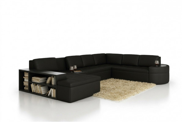 Modern Ecksofa + USB Couch Polster Lieder Design Sofa Garnitur Wunlandschaft Nei