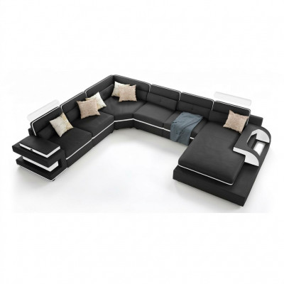 Entdeckt eis grousst U-Form Sofa mat innovativer USB-Klickautomatik.